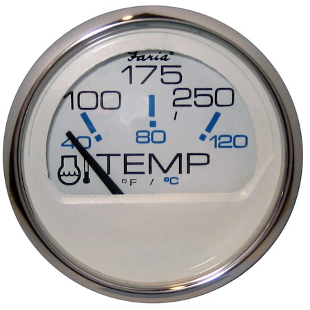 Faria Beede Instruments Chesapeake White SS 2" Water Temperature Gauge (100-250 F) 13804